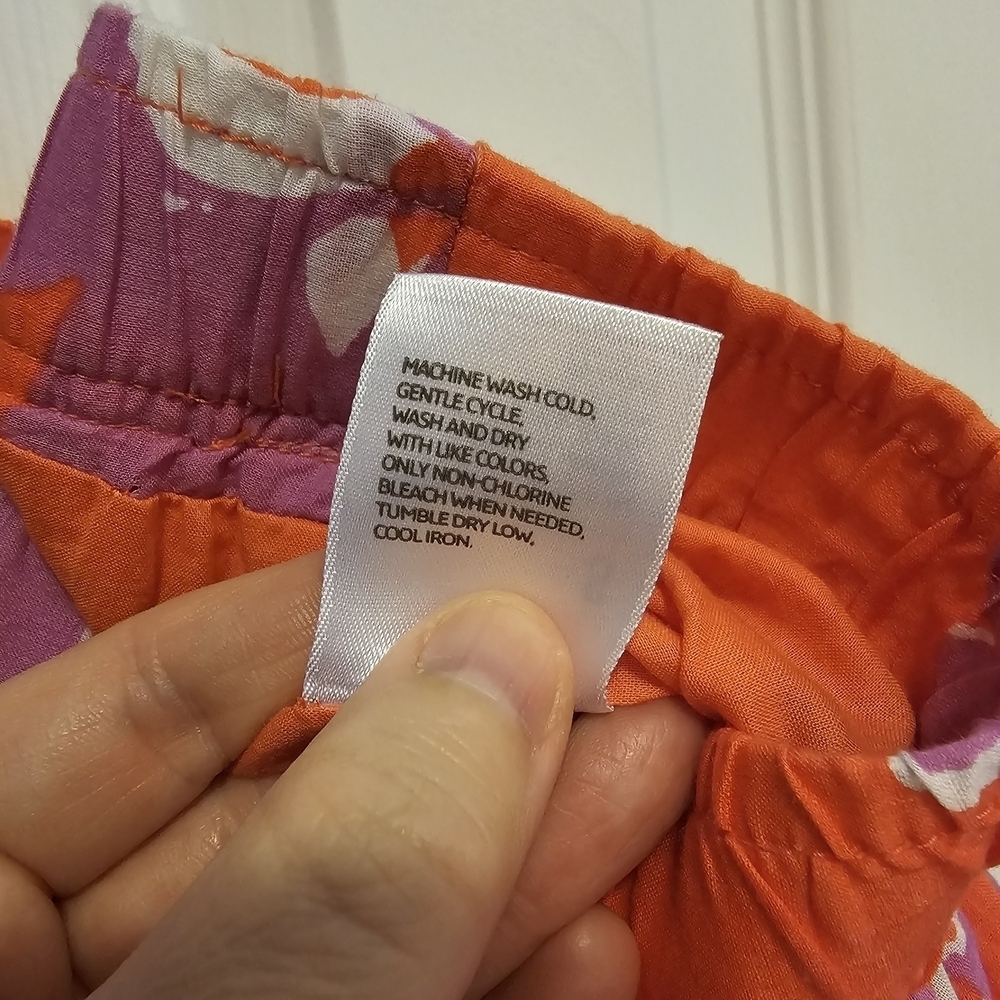 Old Navy Orange and Purple Floral A-Line Skirt - Picture 5 of 6